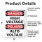 Signmission High Voltage Bilingual Danger Sign, Vinyl Decal, 5in W x 7in L, 2PK OS-2PACK-DS-D-57-L-19389 - alternate 4